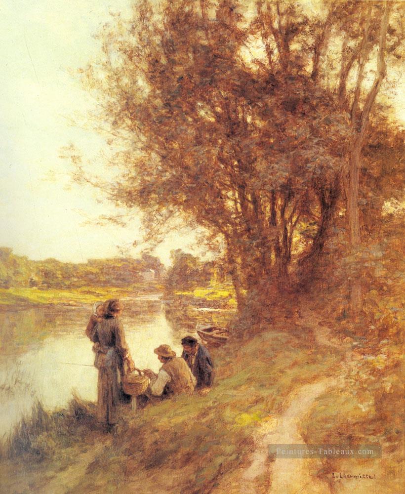 Les Pêcheurs scènes rurales paysan Léon Augustin Lhermitte Peintures à l'huile